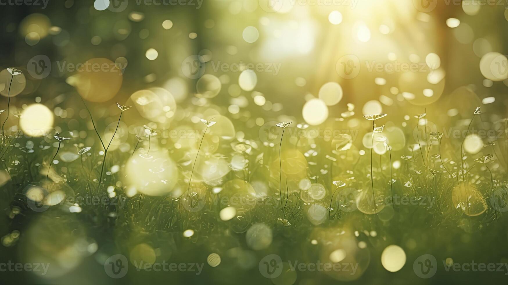 AI generated bokeh forest background, image angle from below, photo