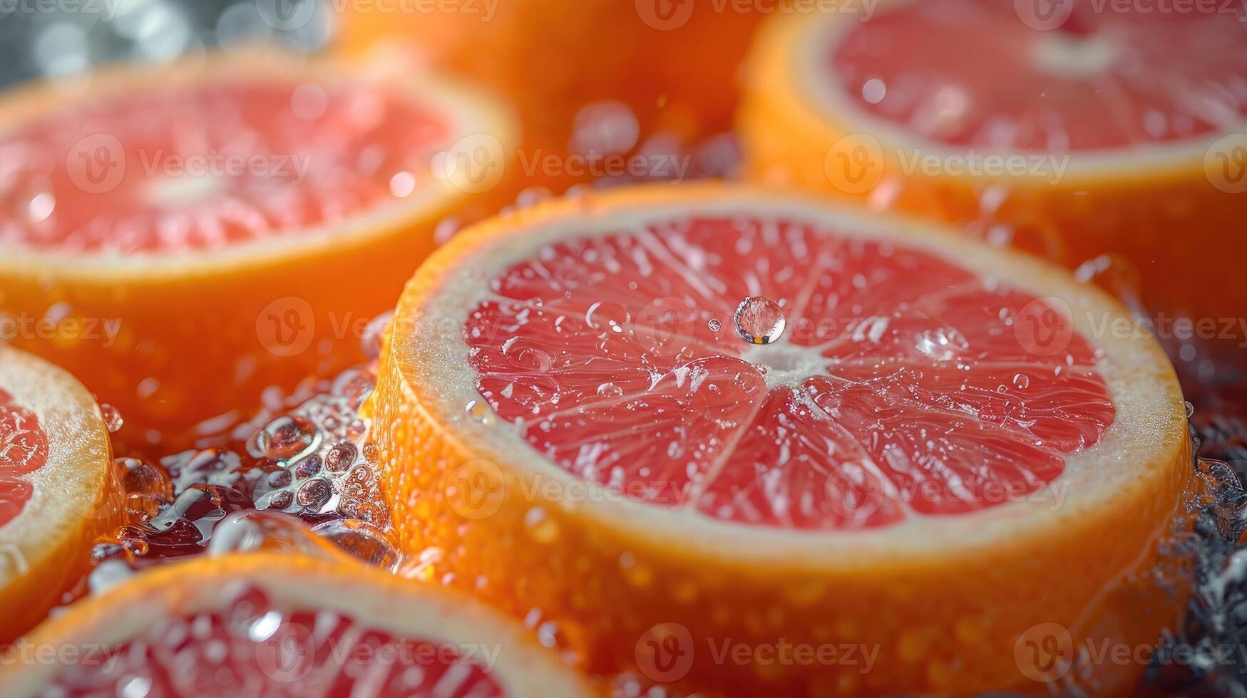 AI generated Pile of fresh citrus slices background. photo