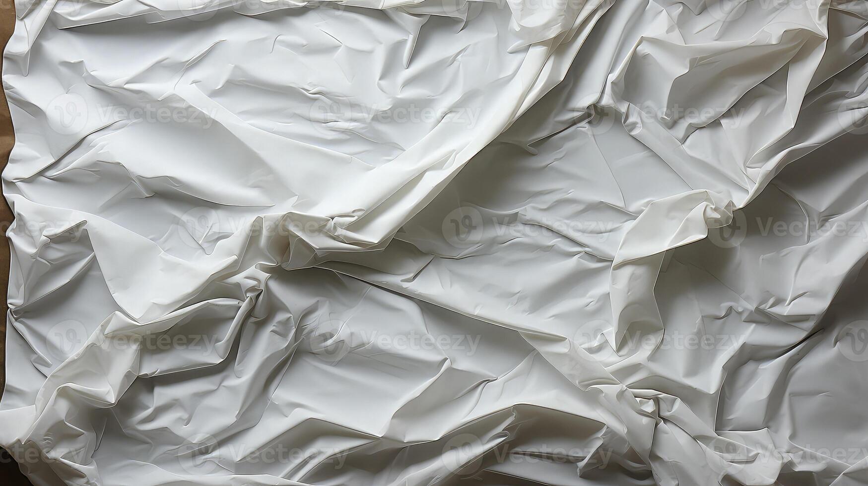 AI generated Glued white paper background. Crumpled texture background. photo