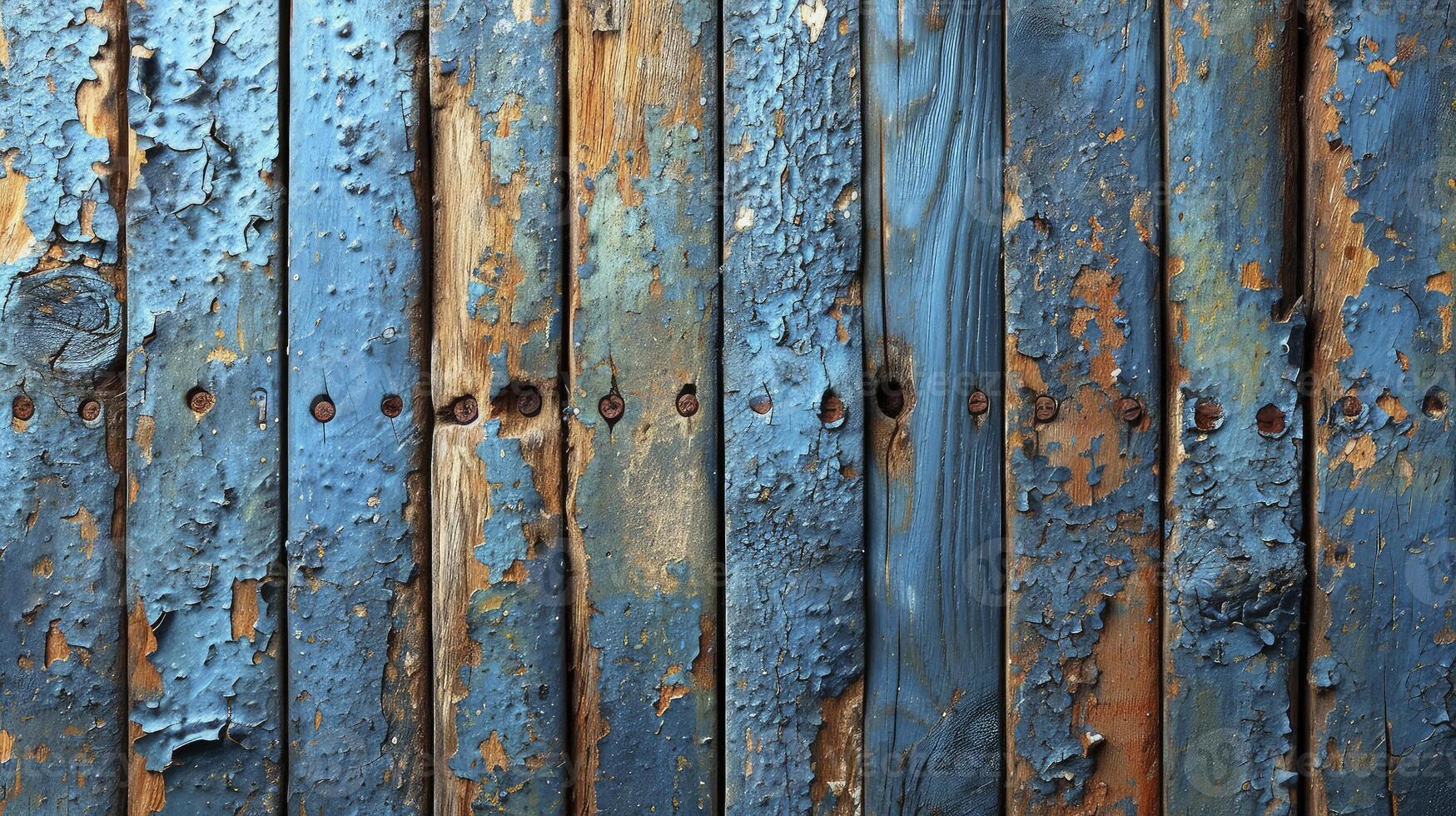 AI generated Timeworn wood planks, each bearing the unique charm of cracks and alluring wood fibers. Old wood background. photo