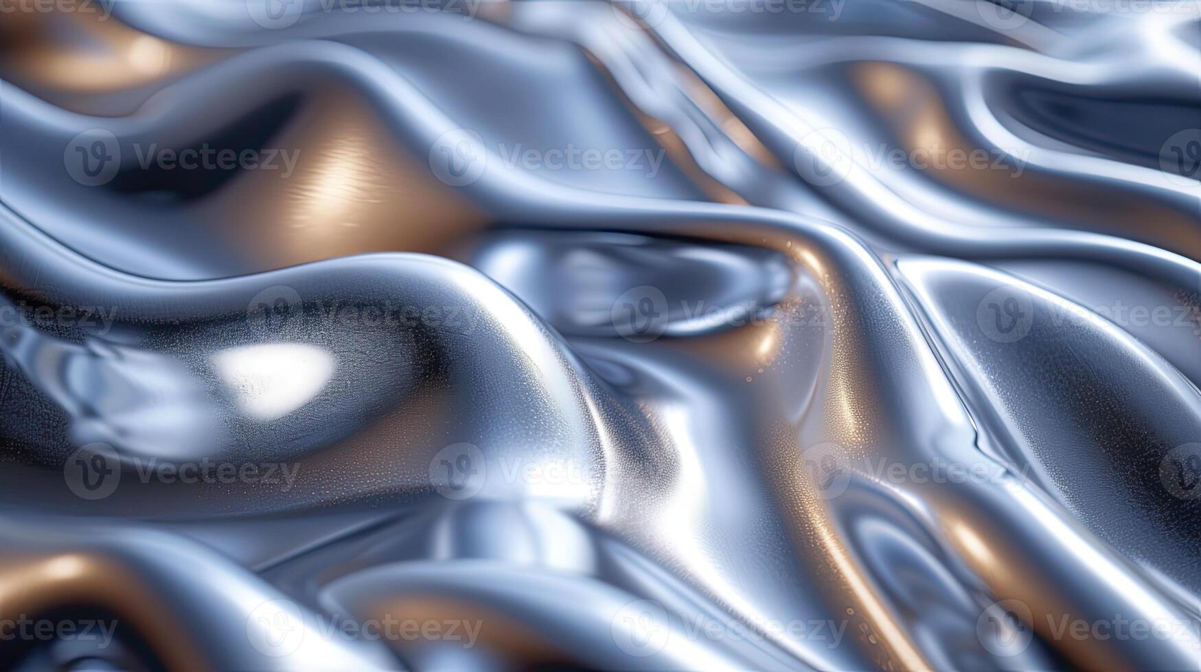 AI generated Liquid Chrome Background. The mesmerizing of liquid chrome graphic design. the brilliance and dynamic nature of liquid chrome, unique visual qualities. futuristic and high-tech elements. photo