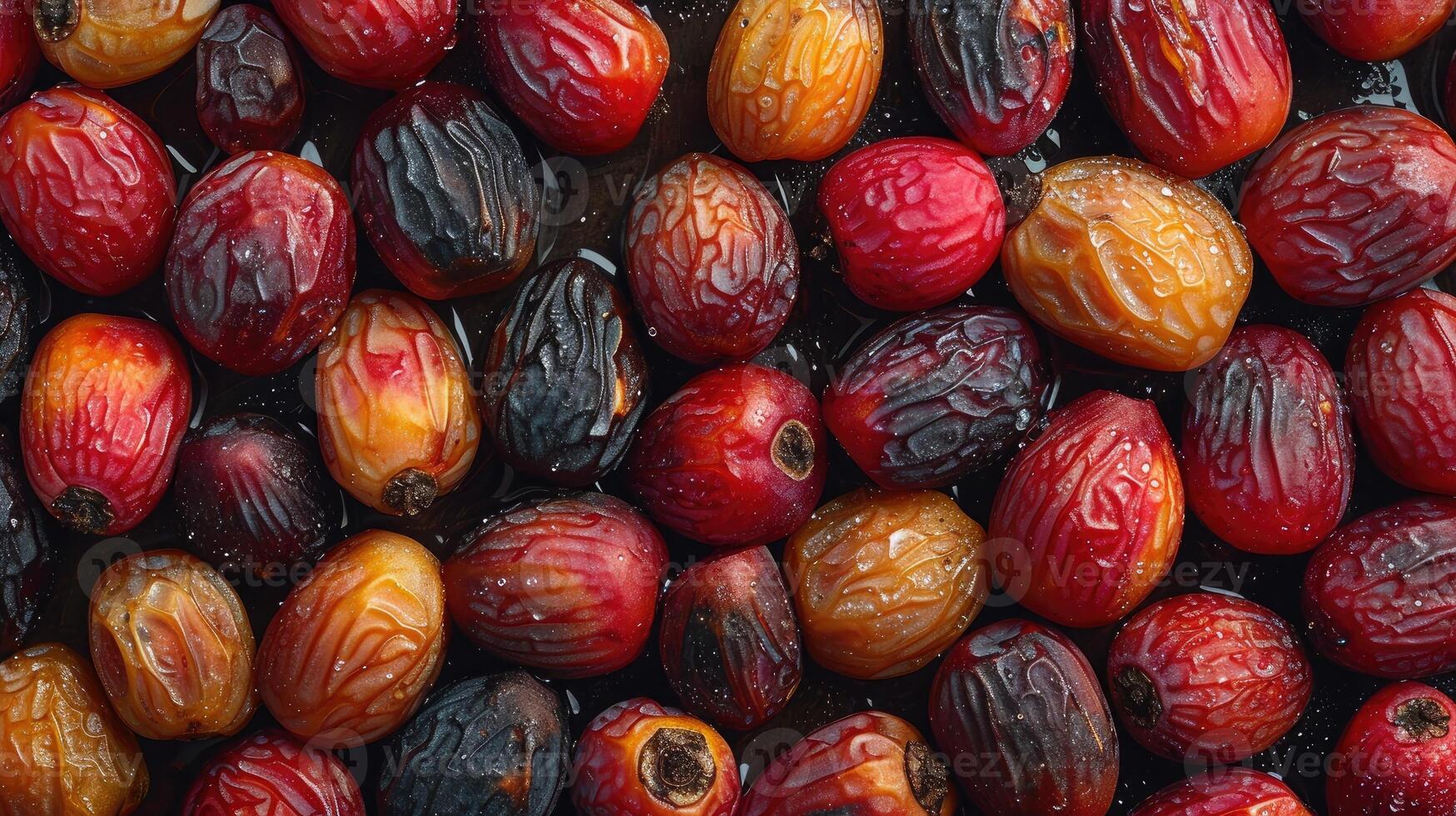 AI generated Dates or dates palm fruit background. photo
