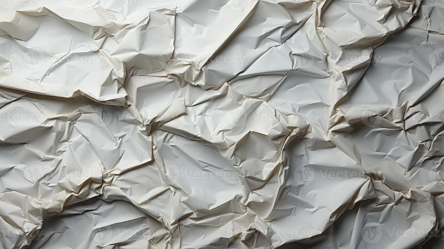 AI generated Glued white paper background. Crumpled texture background. photo