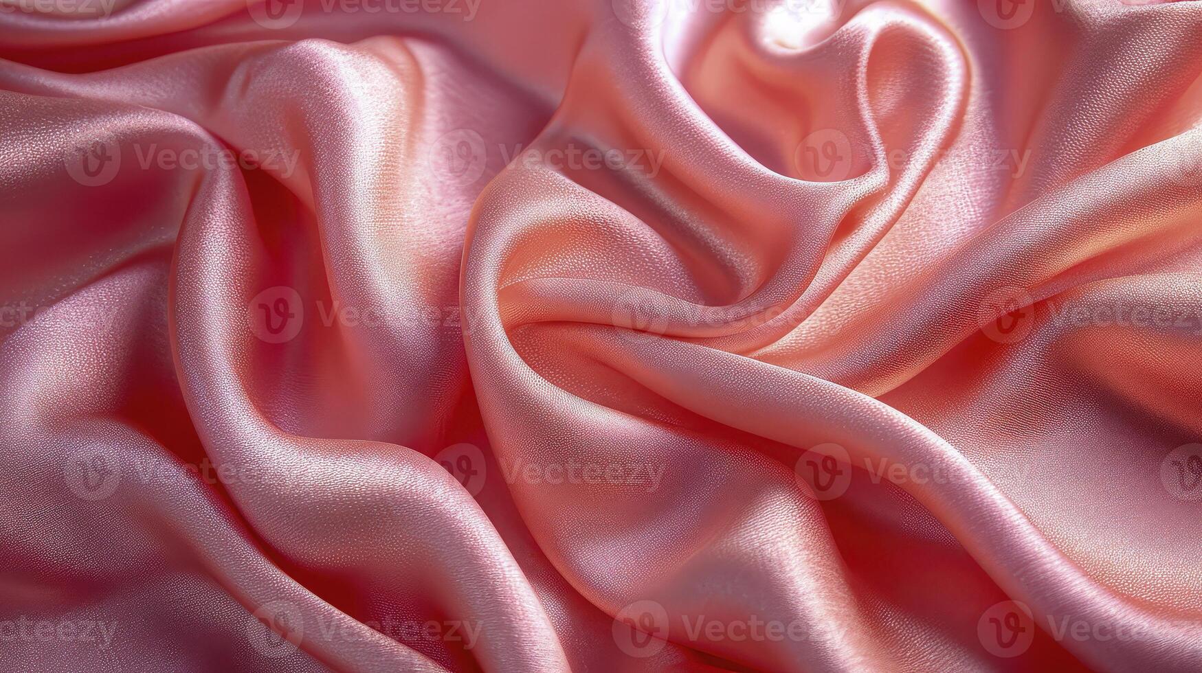 AI generated Pink silk fabric background. The luxurious fabric textured is very realistic and detailed. photo
