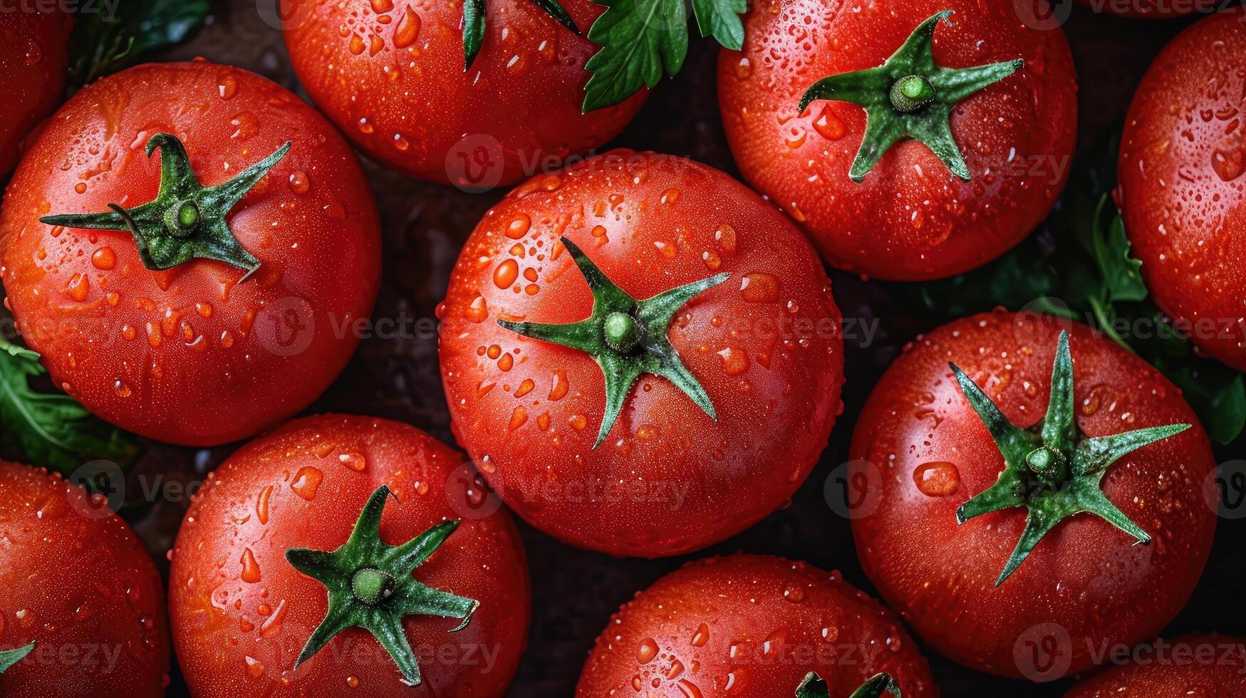 AI generated Tomato background. fresh tomatoes creatively arranged, an artistic layout to showcase color and shape. photo
