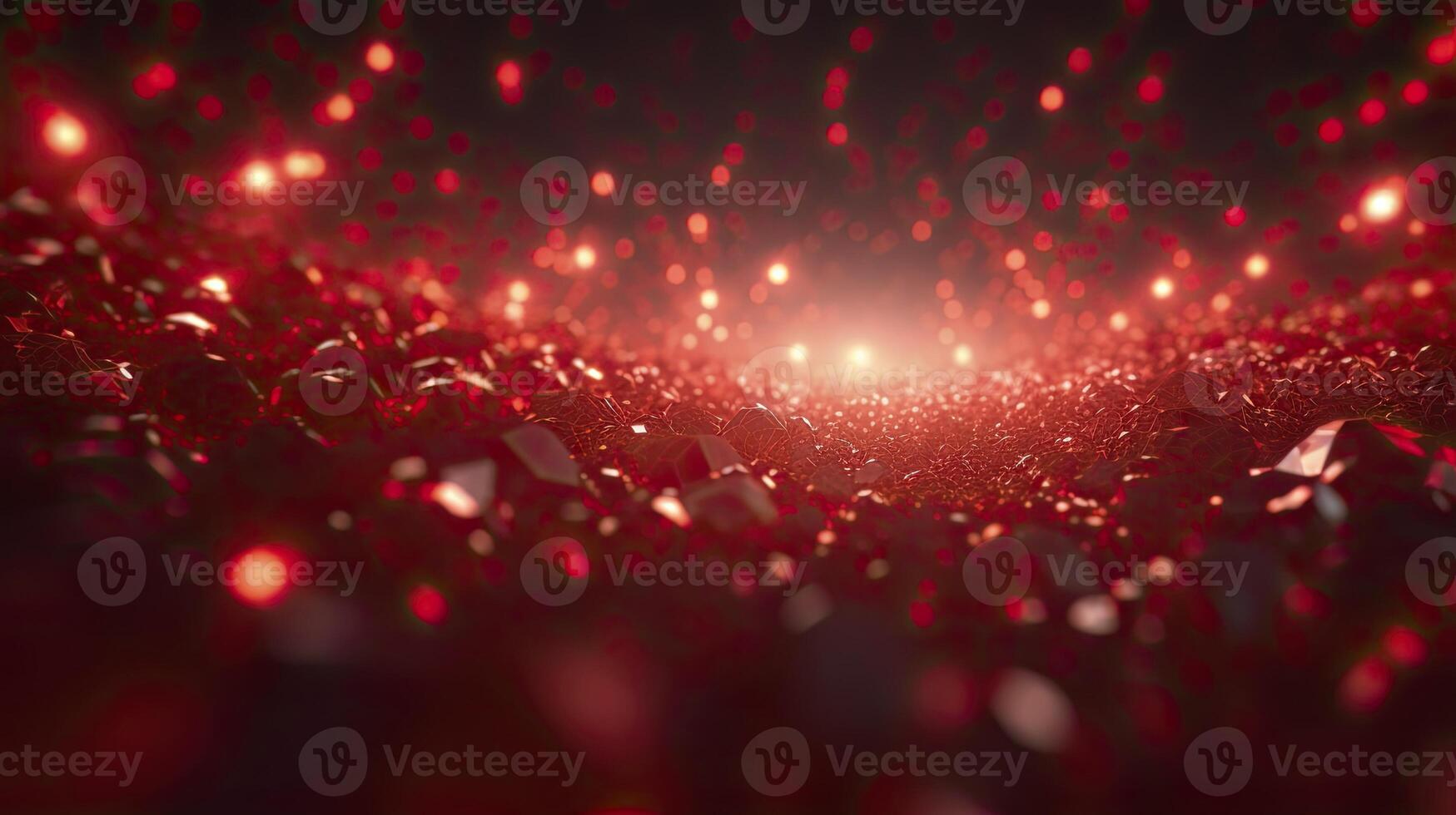 AI generated Red glow particle abstract bokeh background photorealistic 3d render photo
