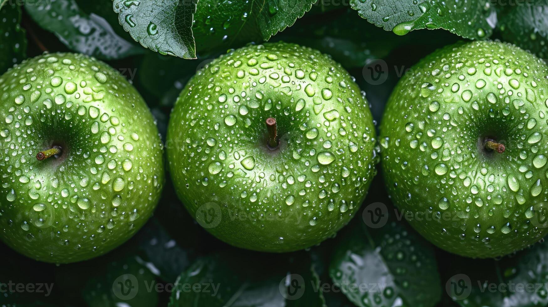 ai generado verde manzana Fruta antecedentes con un sensación de frescura. foto