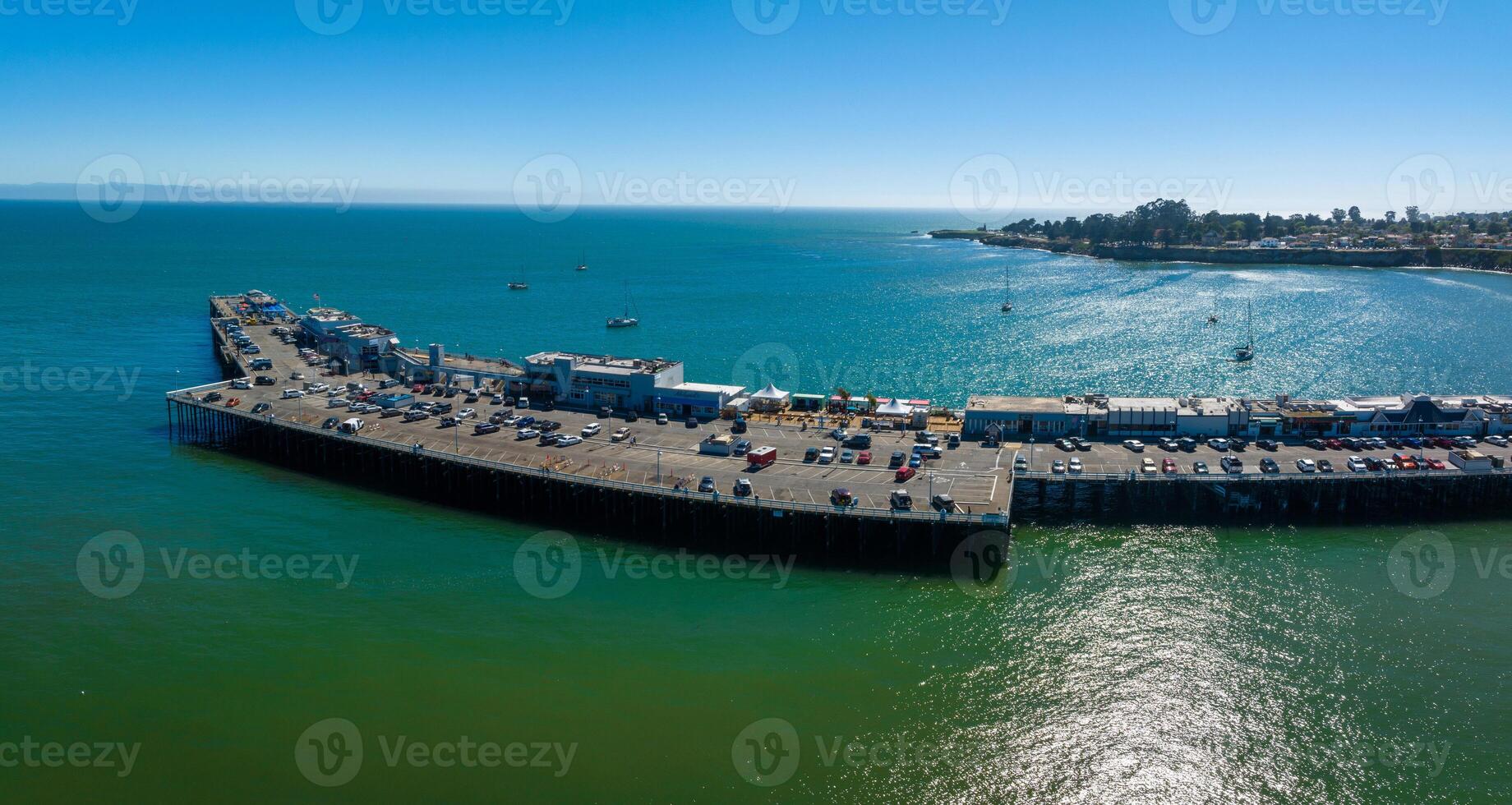 Aerial view of the Santa Cruz beach town in California. photo