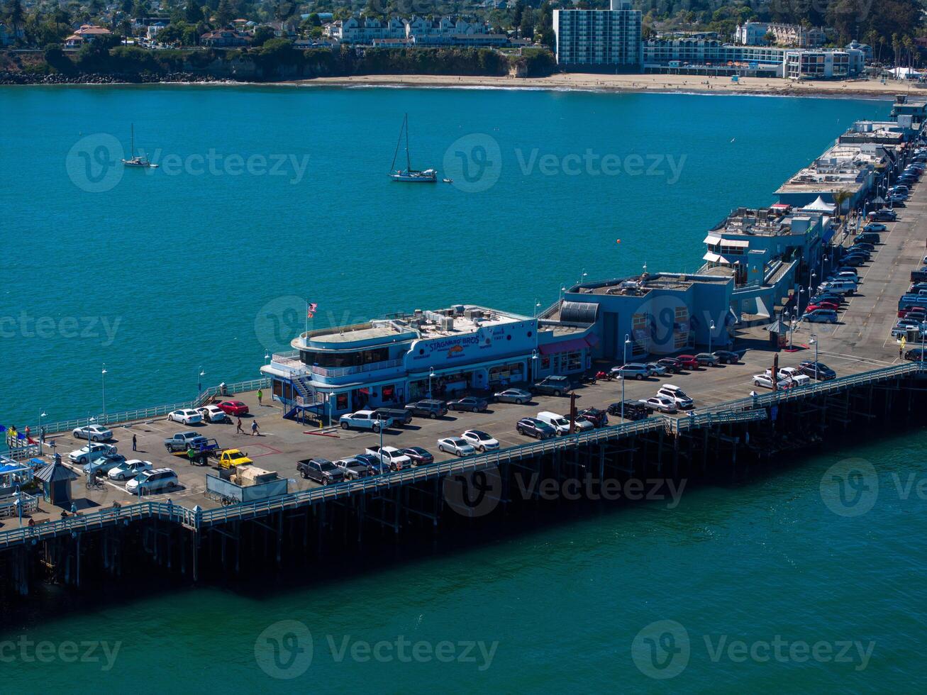 Aerial view of the Santa Cruz beach town in California. photo