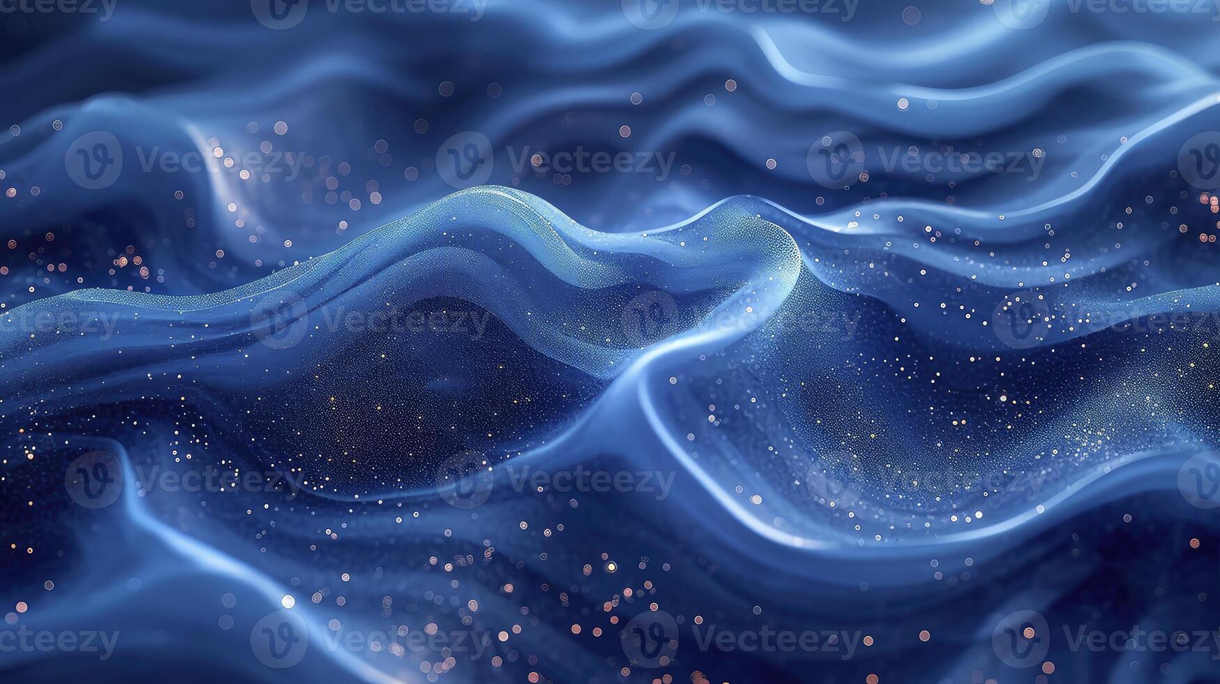 AI generated blue shiny grainy noise background texture, random liquid waves. medium contrast, low lighting but the colors are nice. top view. photo