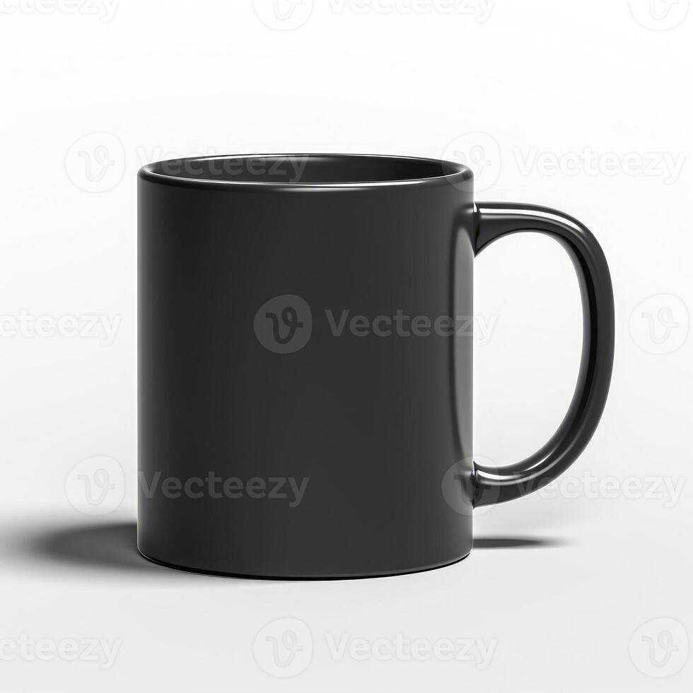 AI generated blank black mug mockup photo