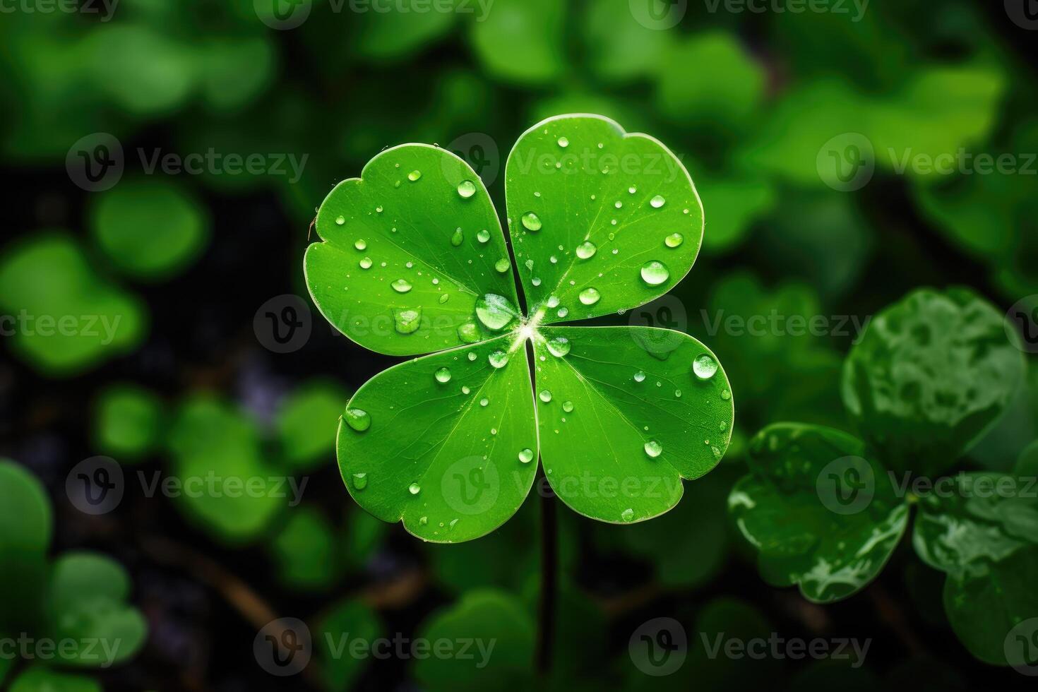 AI generated four leaf clover photo