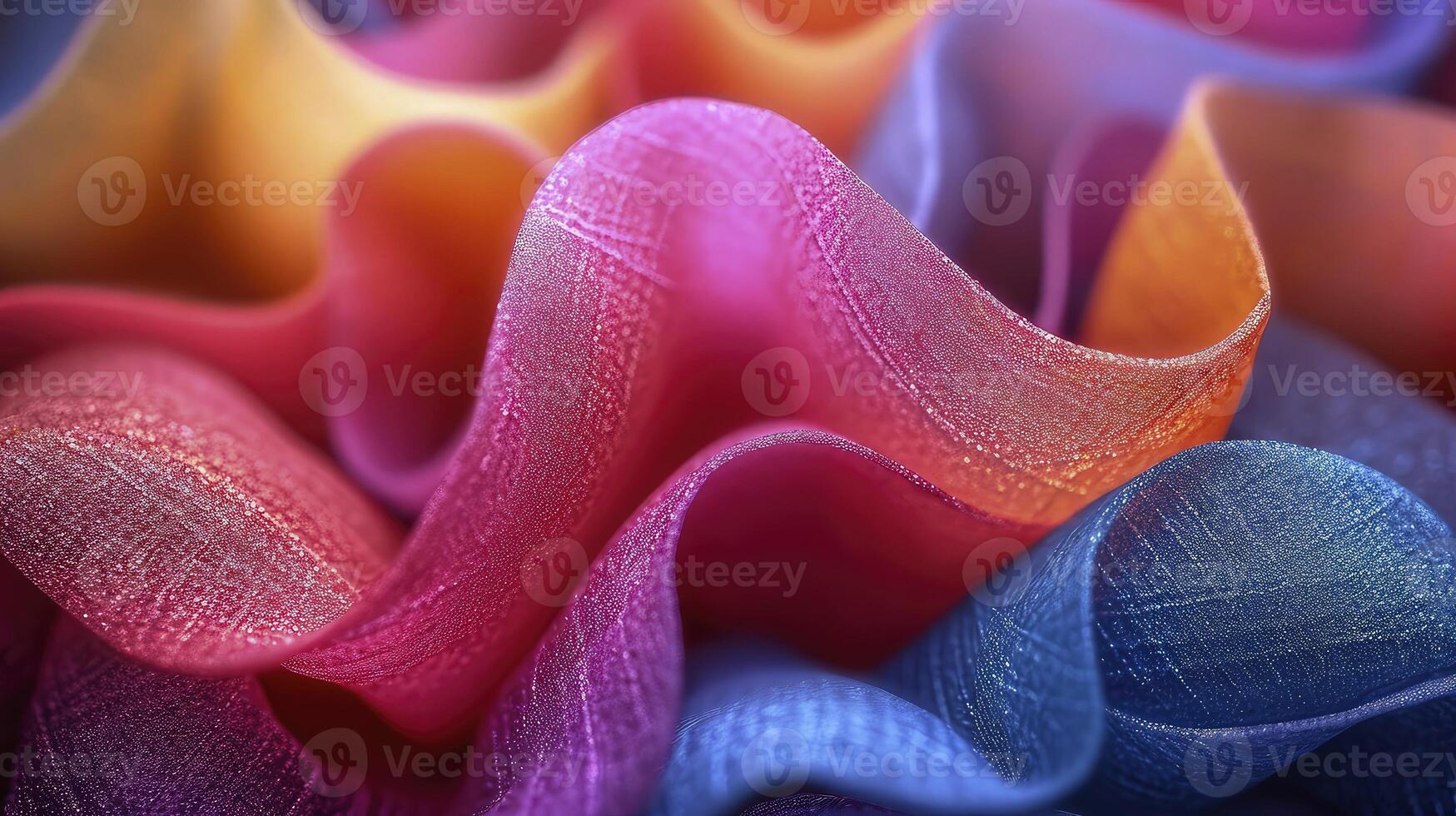 AI generated Close-up colorful silk fabric. Graceful and luxurious texture. photo