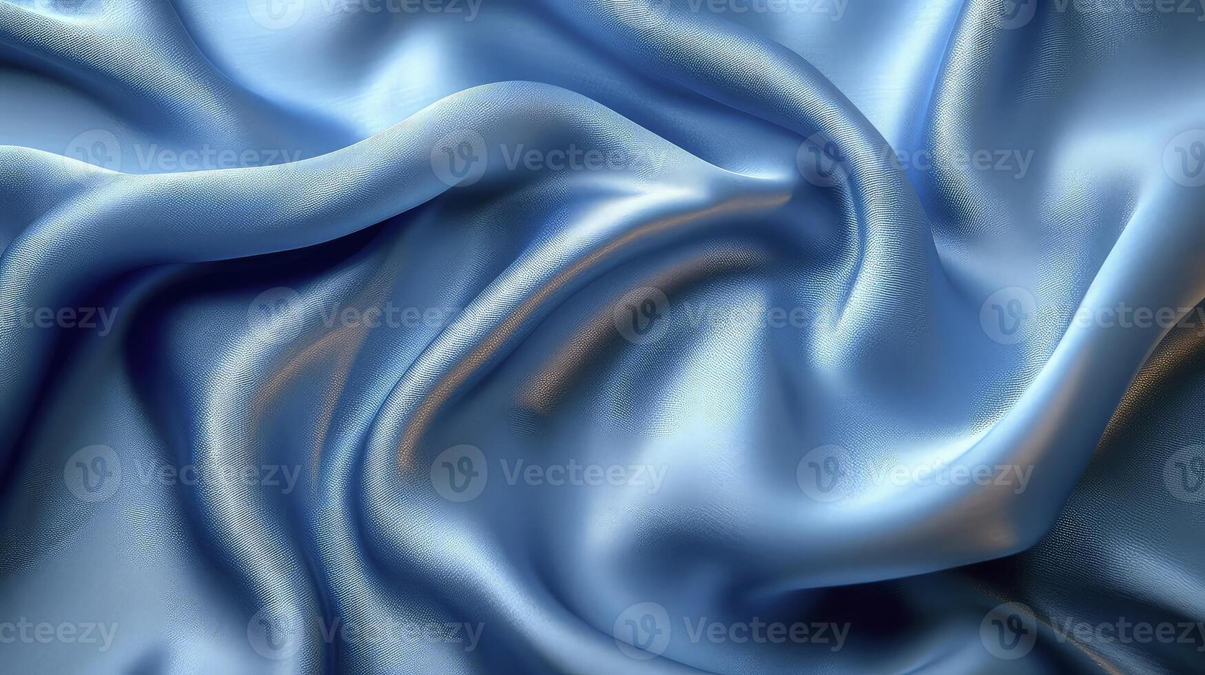 AI generated Blue silk fabric background. The luxurious fabric textured is very realistic and detailed. photo