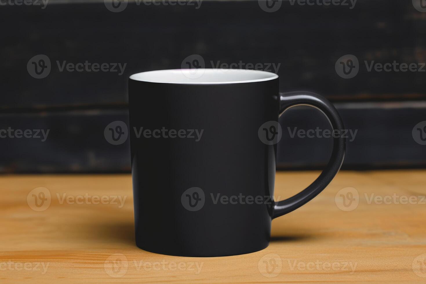 AI generated blank black mug mockup photo