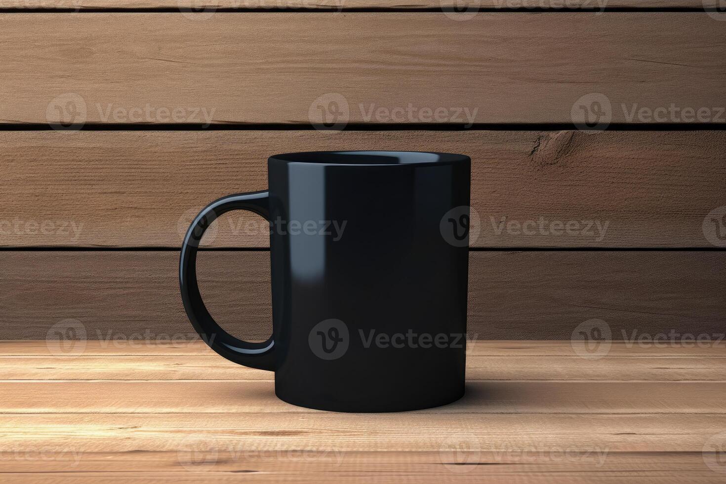 AI generated blank black mug mockup photo