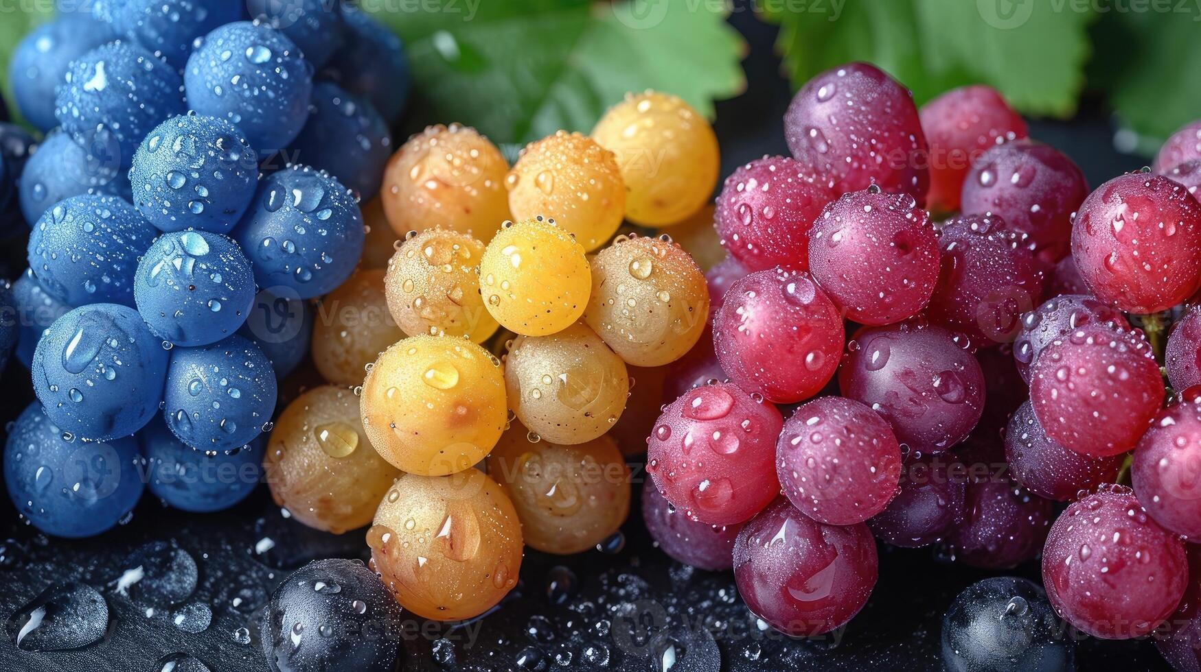 AI generated Colorful grape fruit background with a feel of freshness. photo