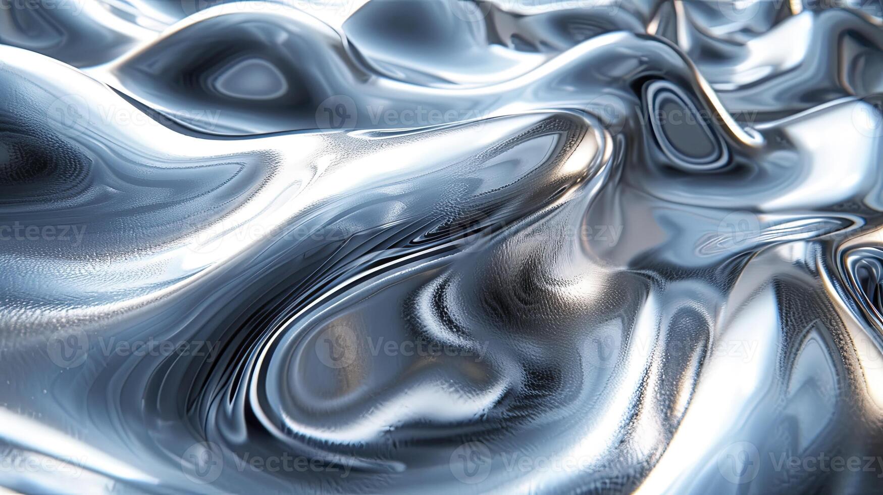 AI generated Liquid Chrome Background. The mesmerizing of liquid chrome graphic design. the brilliance and dynamic nature of liquid chrome, unique visual qualities. futuristic and high-tech elements. photo