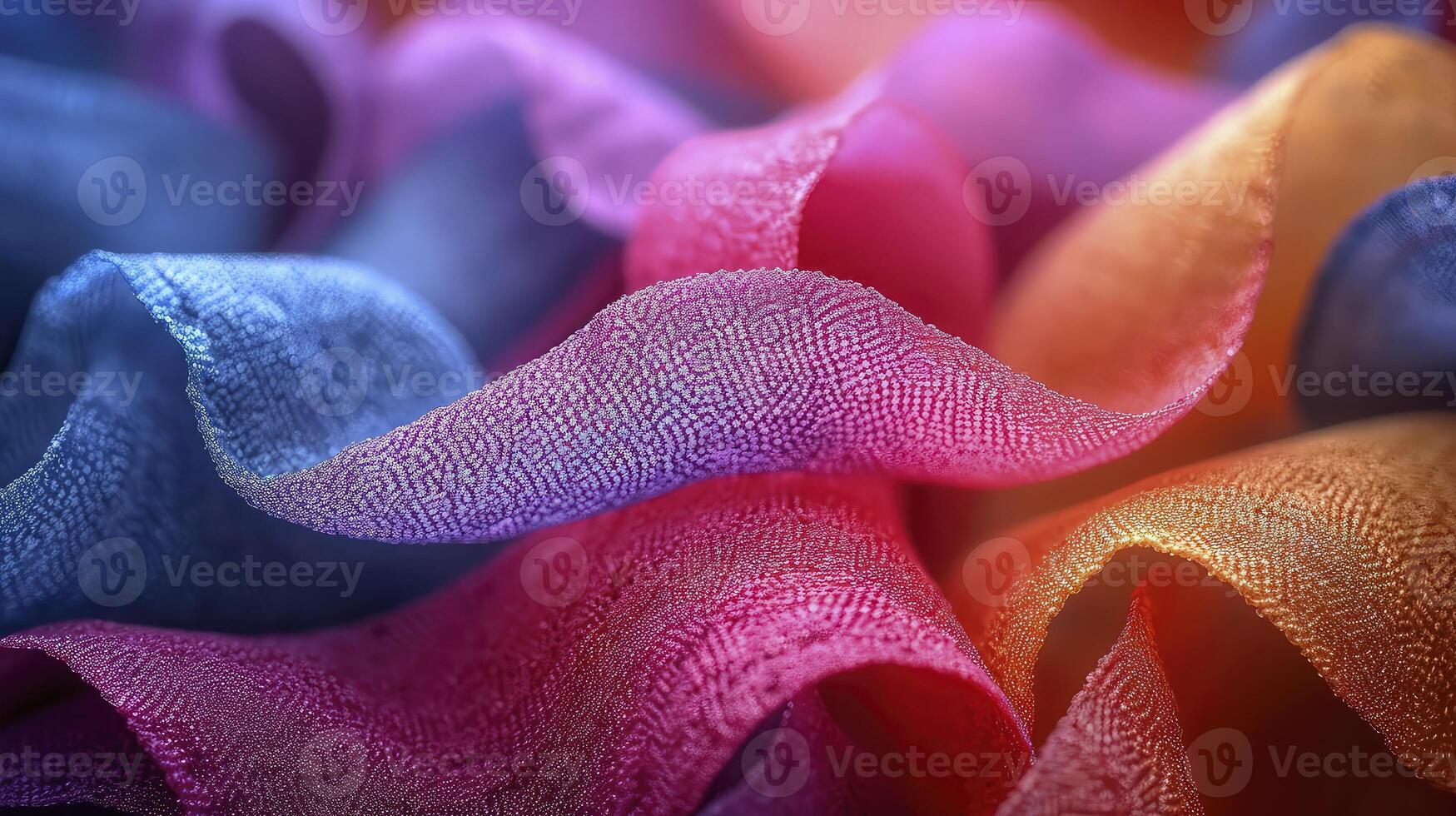 AI generated Close-up colorful silk fabric. Graceful and luxurious texture. photo
