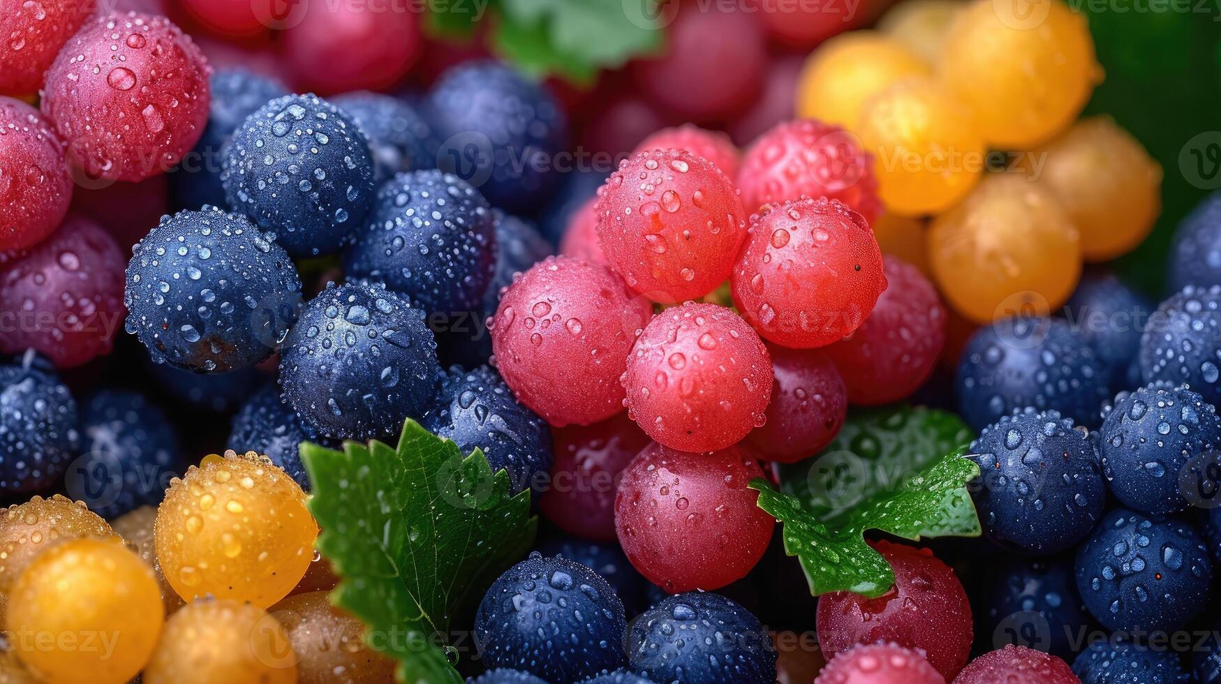 AI generated Colorful grape fruit background with a feel of freshness. photo