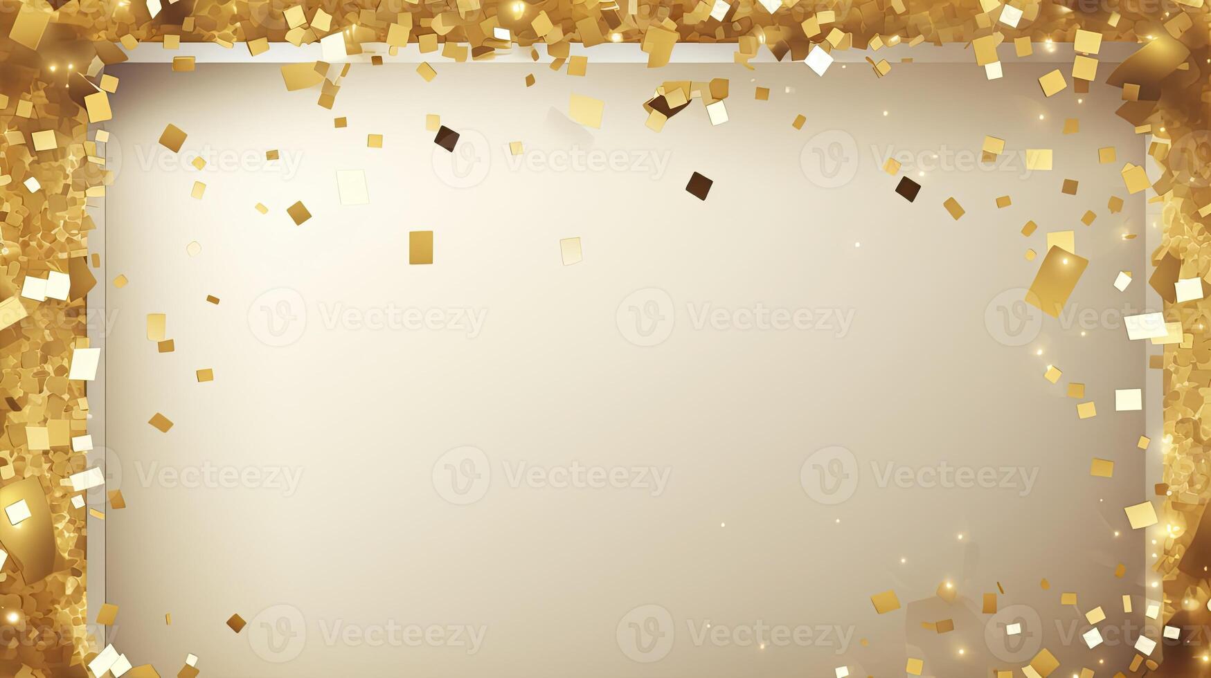 AI generated an empty space decorated with falling gold confetti, a splendor of luxury. photo
