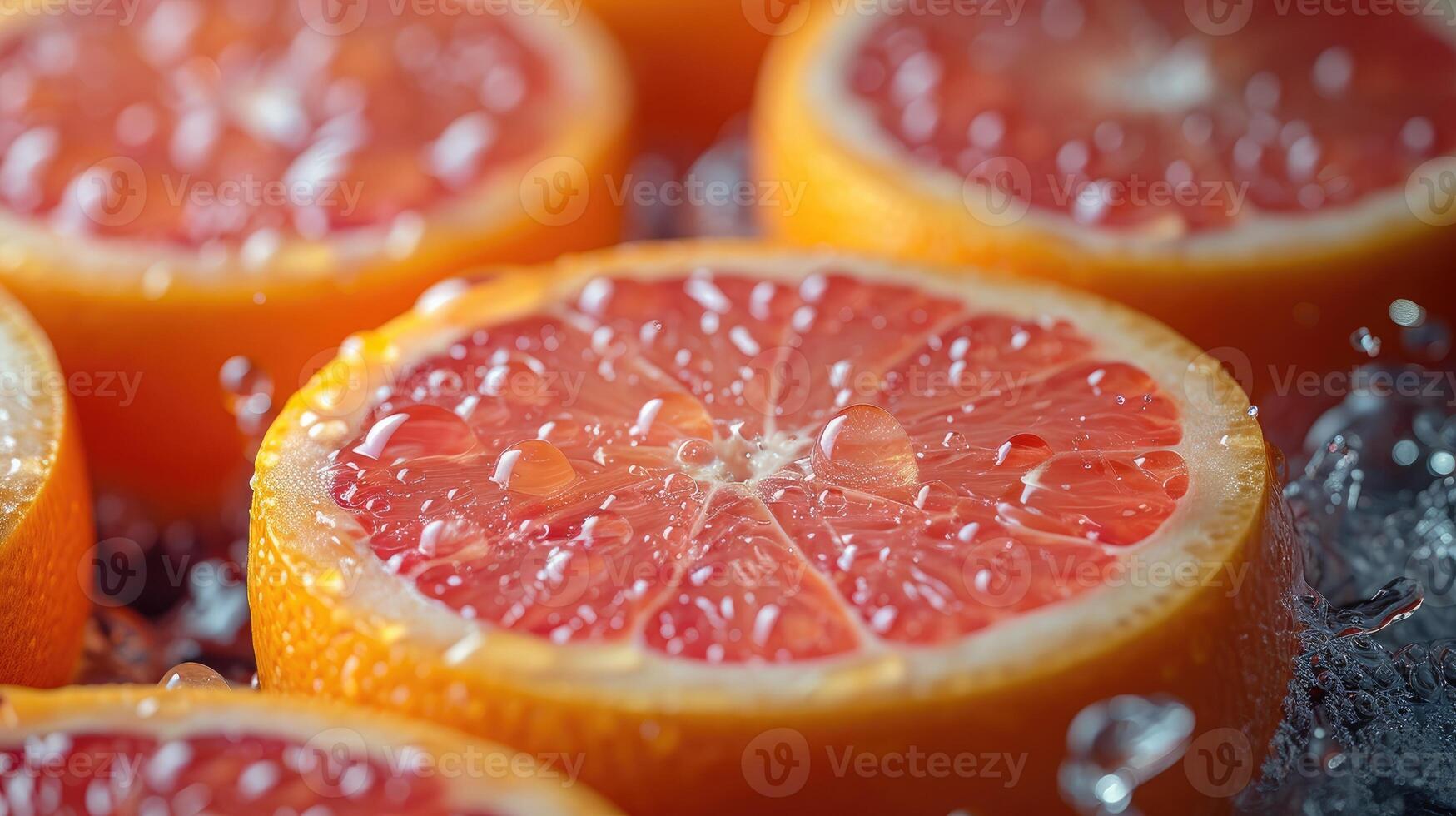 AI generated Pile of fresh citrus slices background. photo