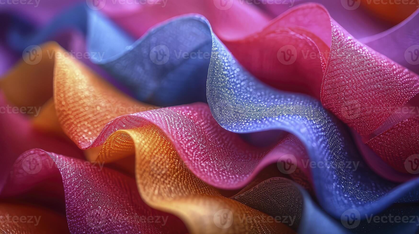 AI generated Close-up colorful silk fabric. Graceful and luxurious texture. photo