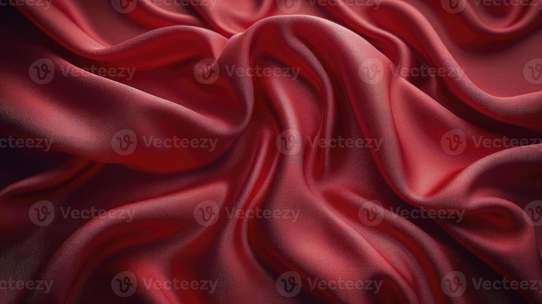 AI generated Red silk fabric background. The luxurious fabric textured is very realistic and detailed. photo