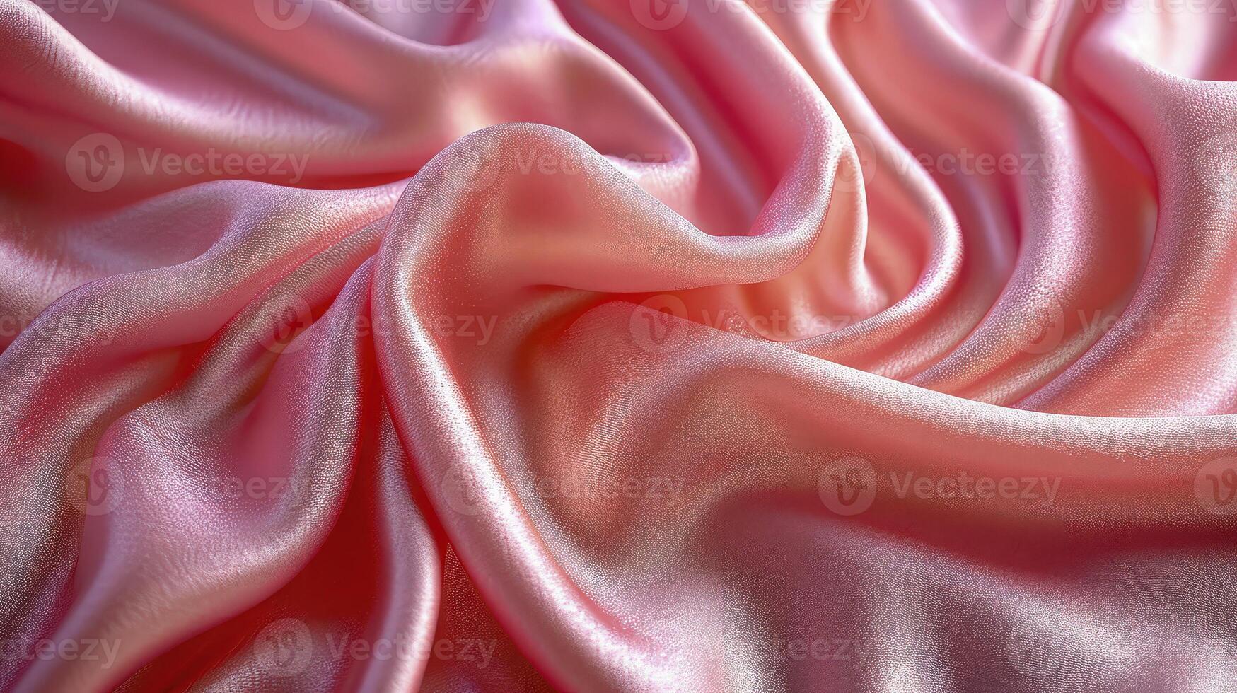 AI generated Pink silk fabric background. The luxurious fabric textured is very realistic and detailed. photo