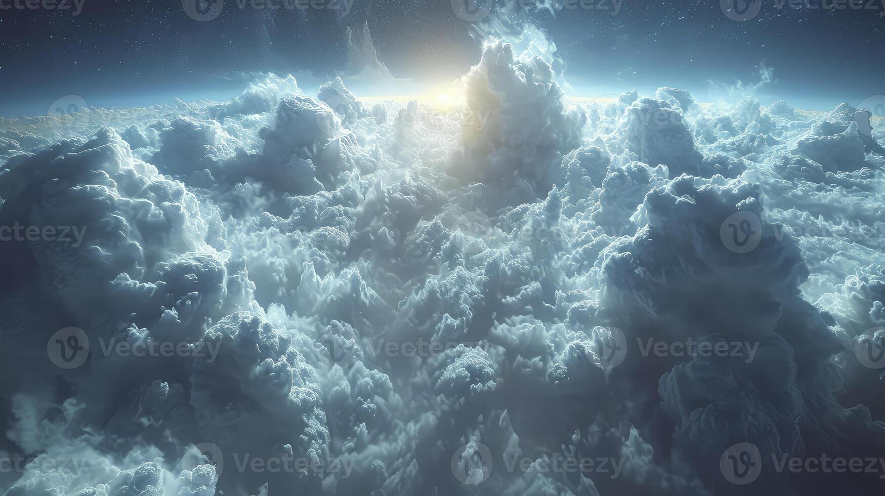 ai generado un ver de un nublado cielo con el apariencia de lenticular nubes ese formar único lenticular formaciones foto