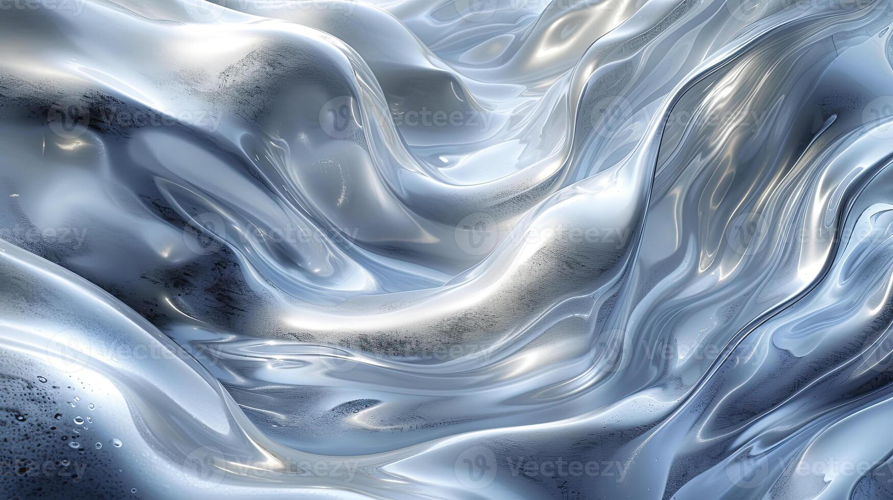 AI generated Liquid Chrome Background. The mesmerizing of liquid chrome graphic design. the brilliance and dynamic nature of liquid chrome, unique visual qualities. futuristic and high-tech elements. photo