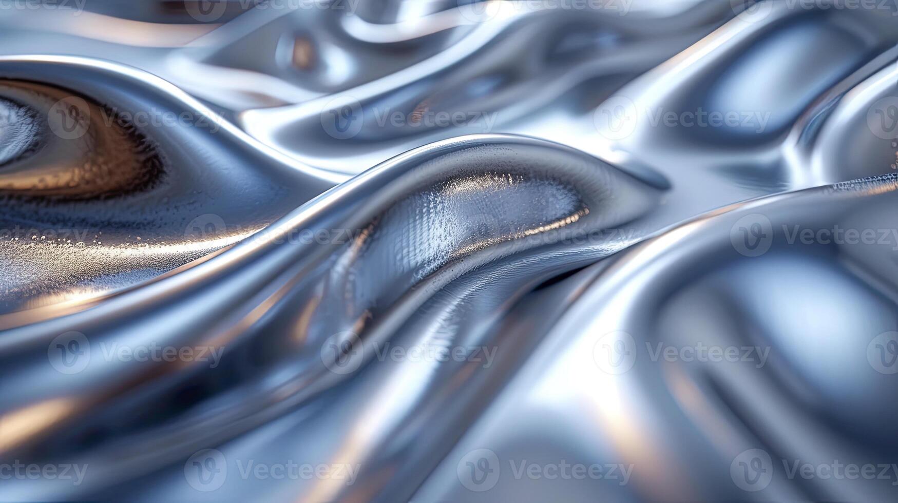 AI generated Liquid Chrome Background. The mesmerizing of liquid chrome graphic design. the brilliance and dynamic nature of liquid chrome, unique visual qualities. futuristic and high-tech elements. photo