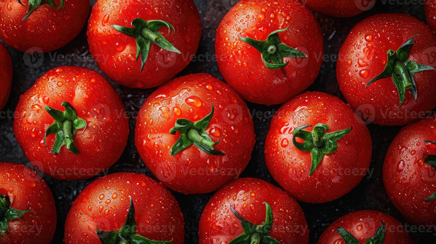 AI generated Tomato background. fresh tomatoes creatively arranged, an artistic layout to showcase color and shape. photo