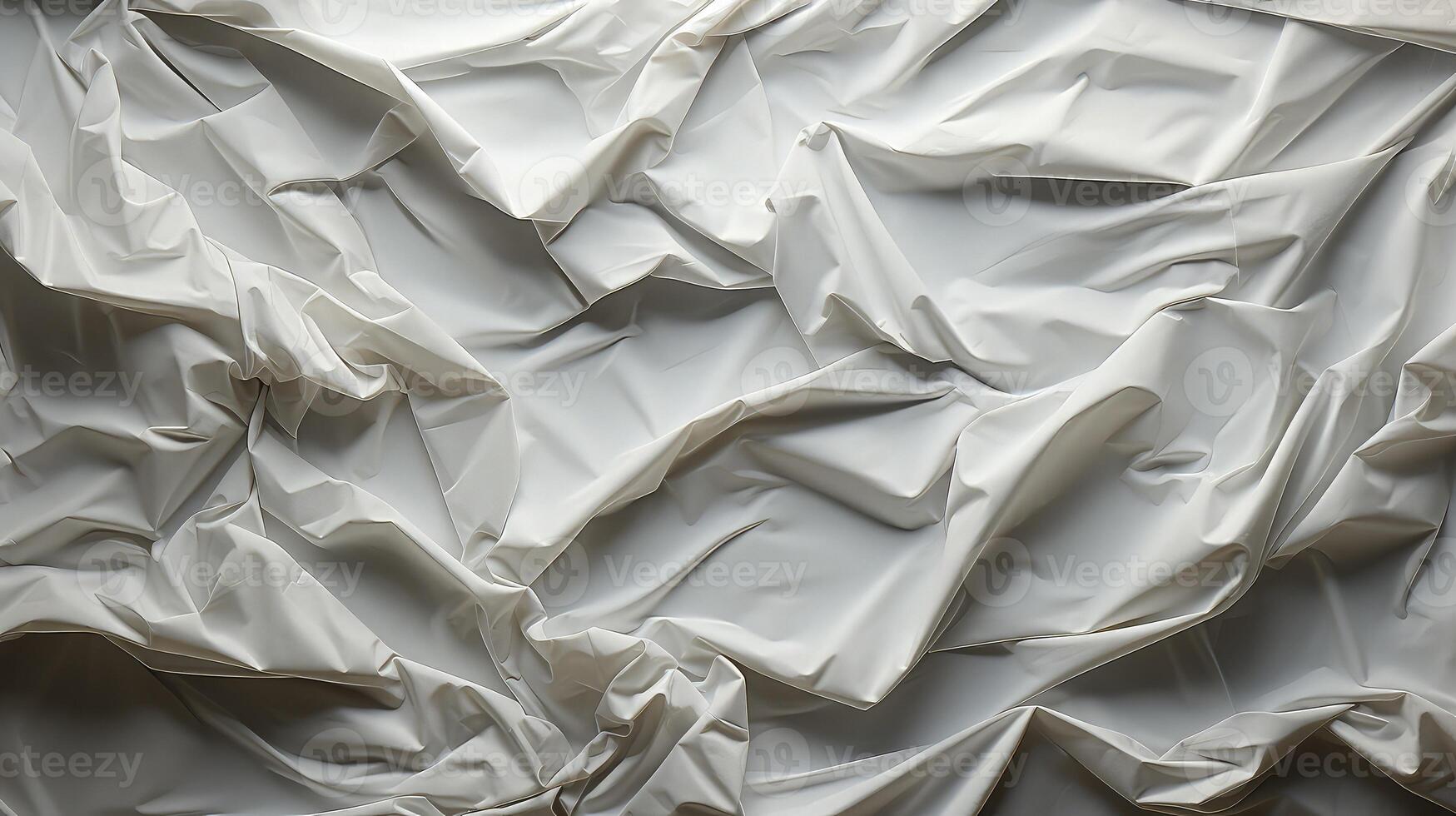 AI generated Glued white paper background. Crumpled texture background. photo