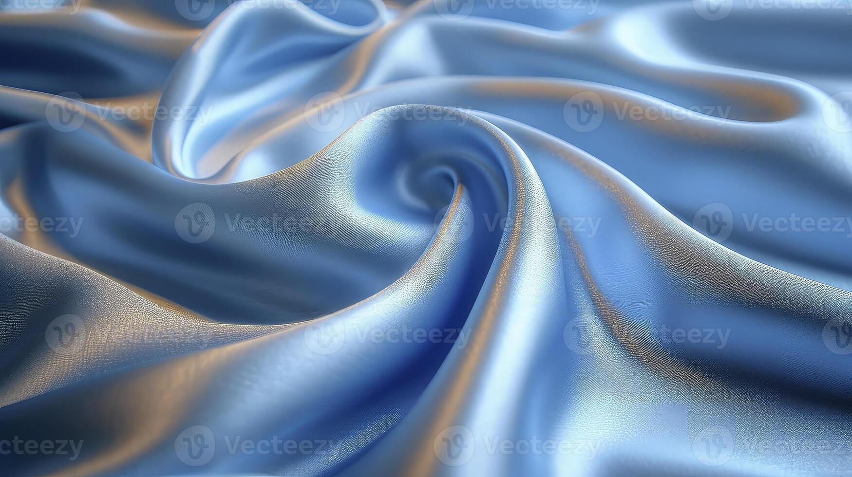 AI generated Blue silk fabric background. The luxurious fabric textured is very realistic and detailed. photo