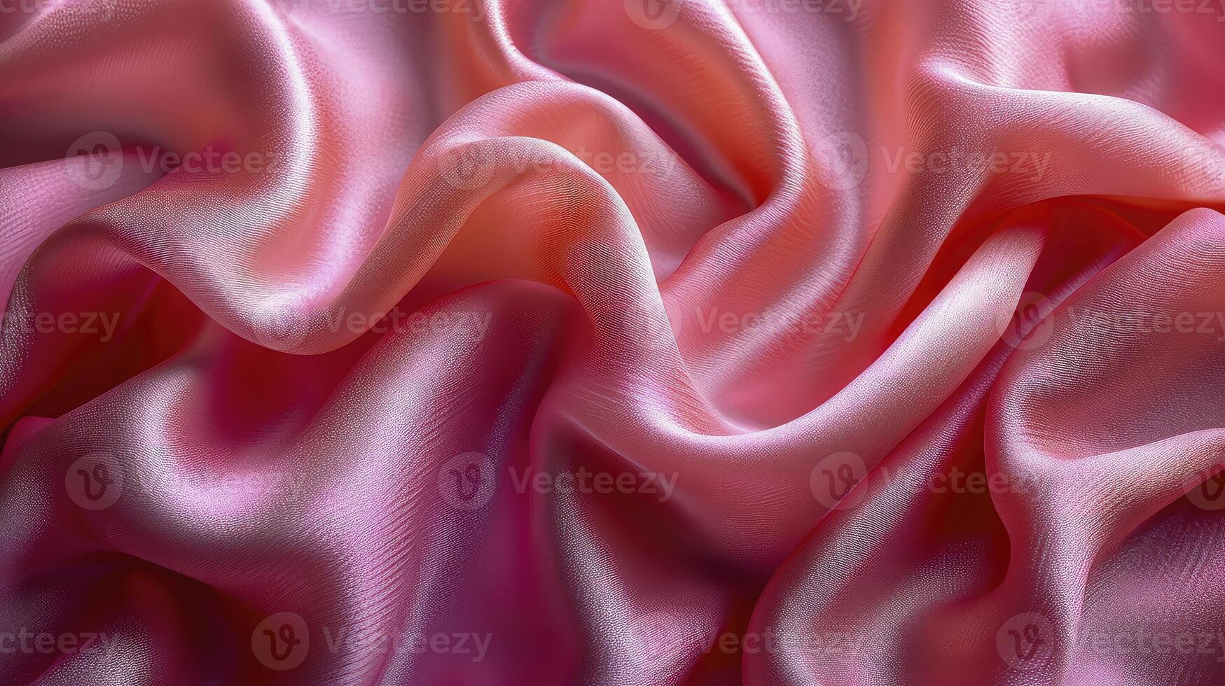 AI generated Pink silk fabric background. The luxurious fabric textured is very realistic and detailed. photo
