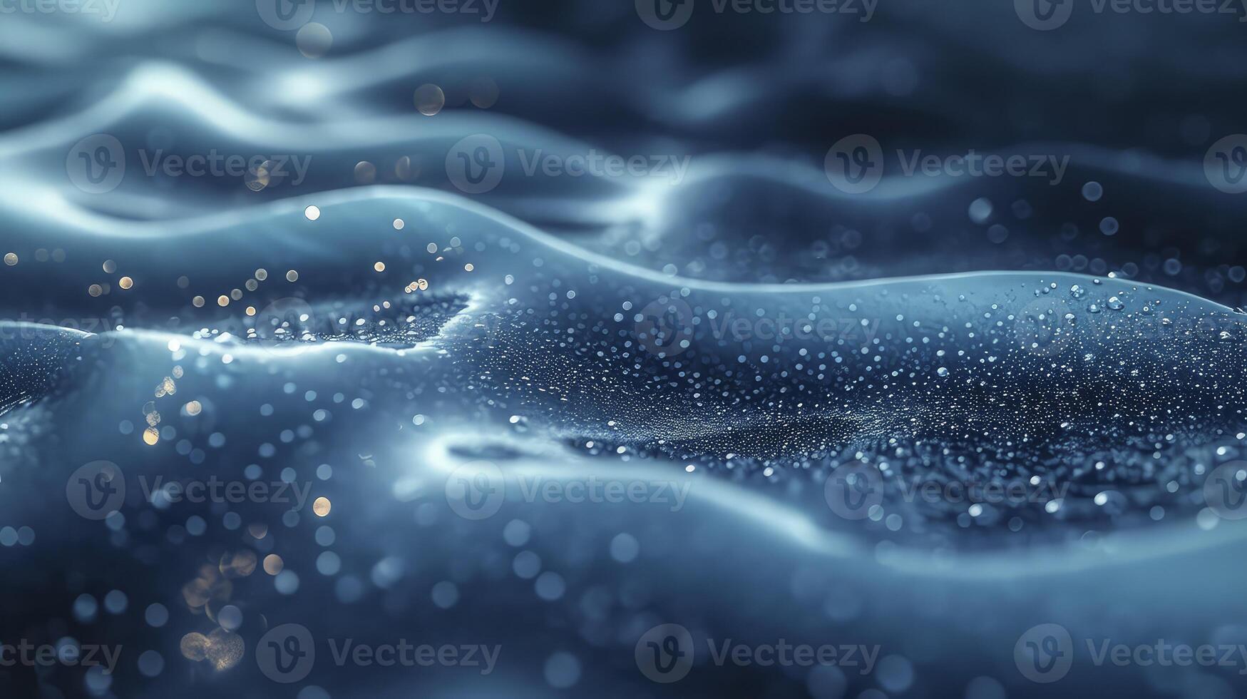 AI generated blue shiny grainy noise background texture, random liquid waves. medium contrast, low lighting but the colors are nice. top view. photo