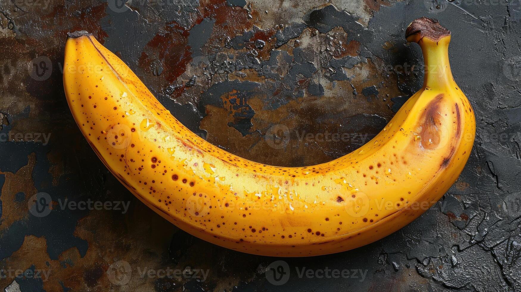 AI generated fresh yellow bananas on dirty background photo