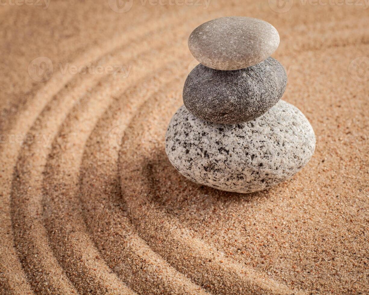 Japanese Zen stone garden photo