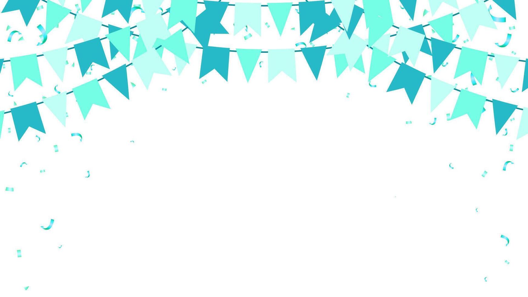 Banner sweet blue tone color of garland, bunting flags. Baby boy, father, mother, party, birthday vector