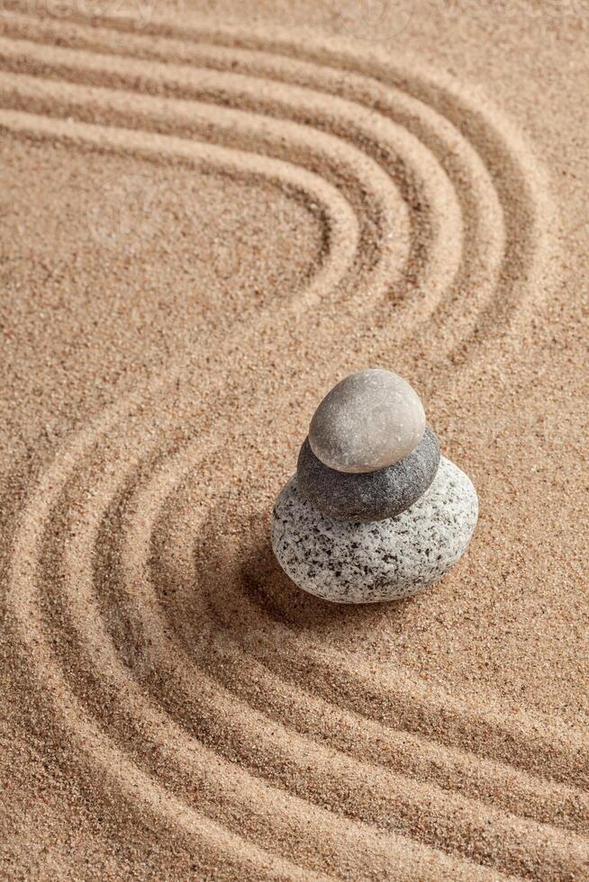 Japanese Zen stone garden photo