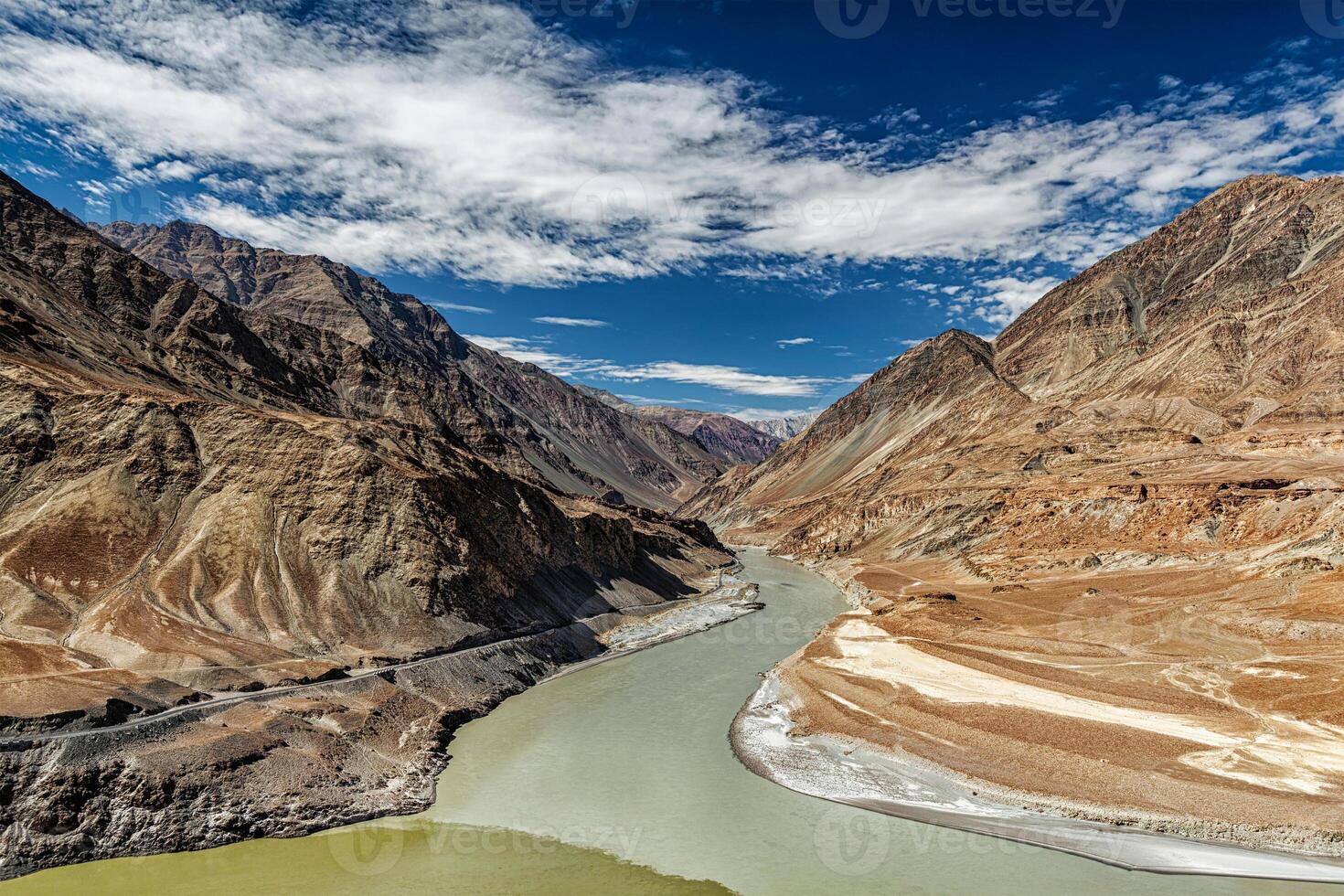 Confluence of Indus and Zanskar Rivers, Ladakh photo