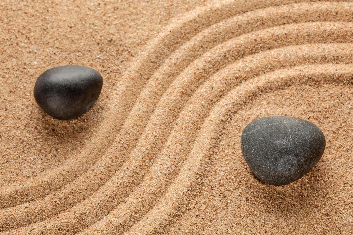 Japanese Zen stone garden photo