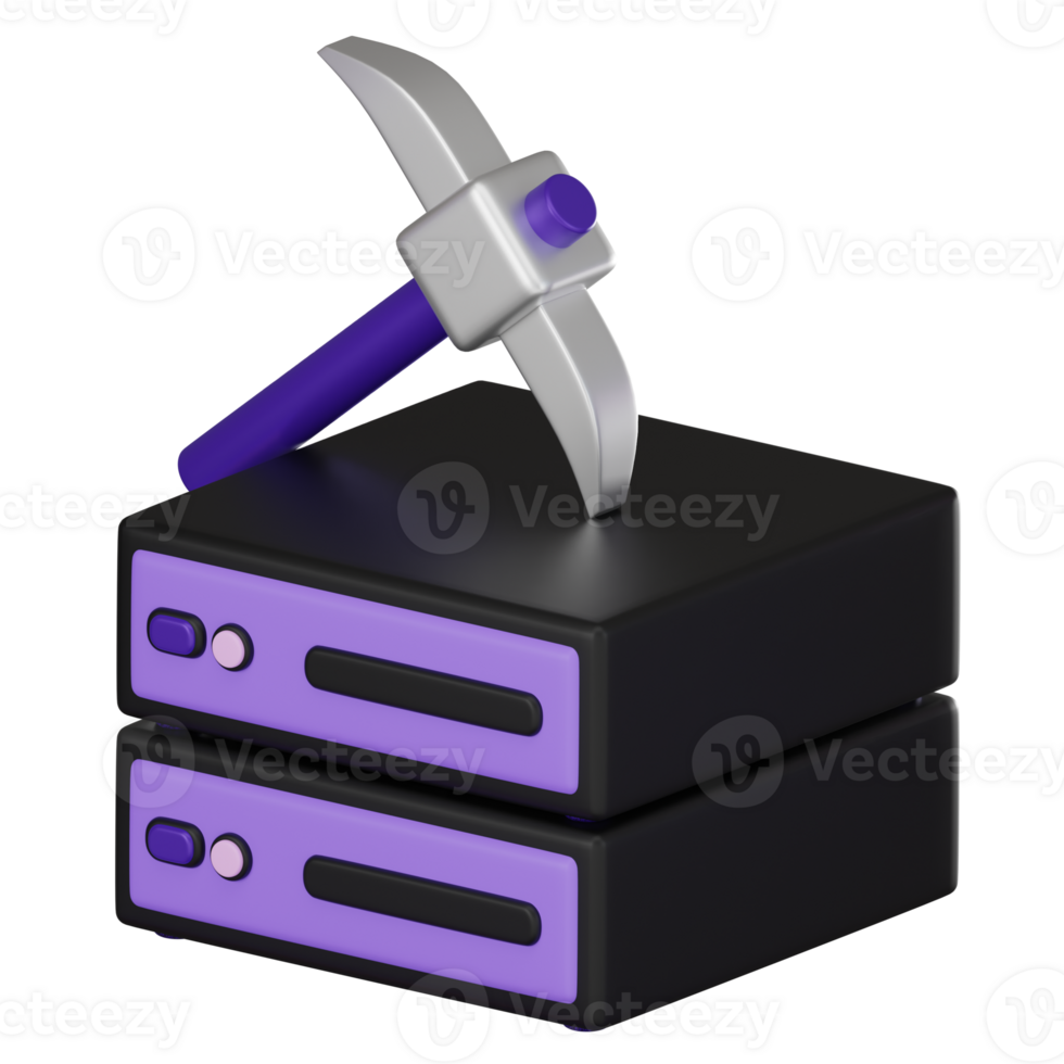 3D Icon of Futuristic Mining Server Icon. 3D Render png