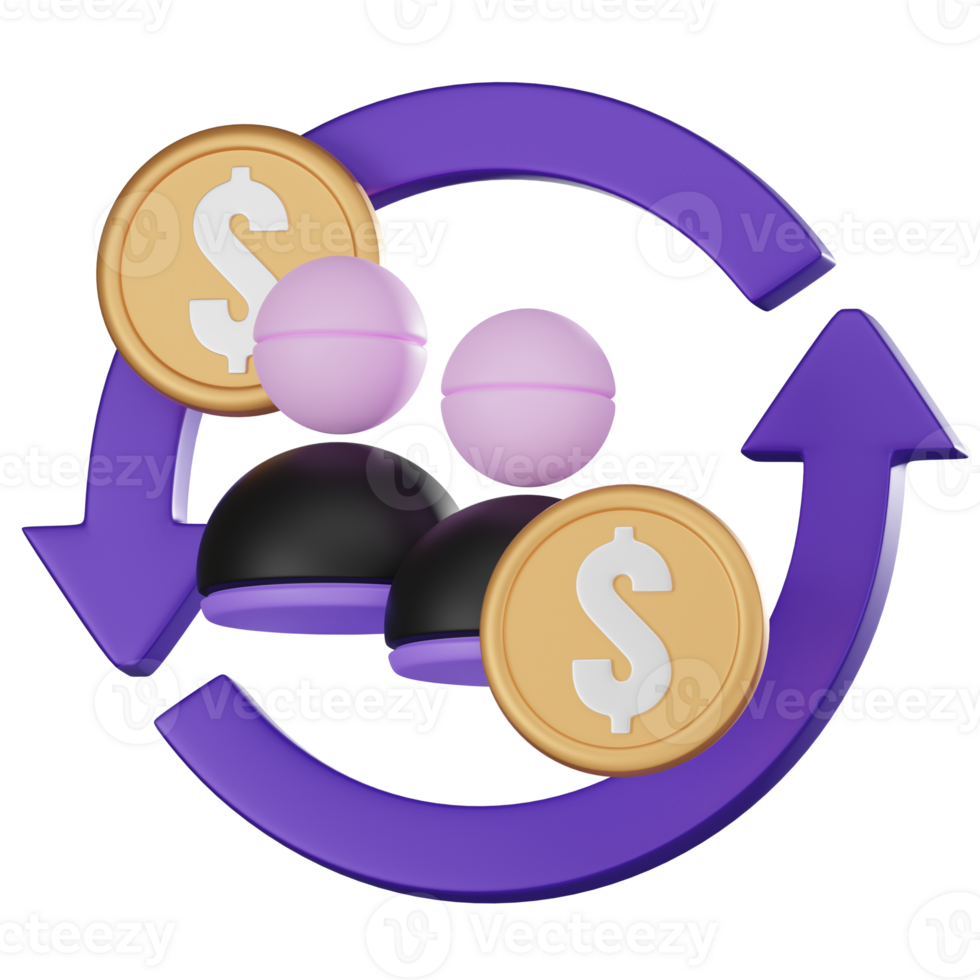 3DIcon Peer-to-Peer Icon for Online Connectivity. 3D Render png