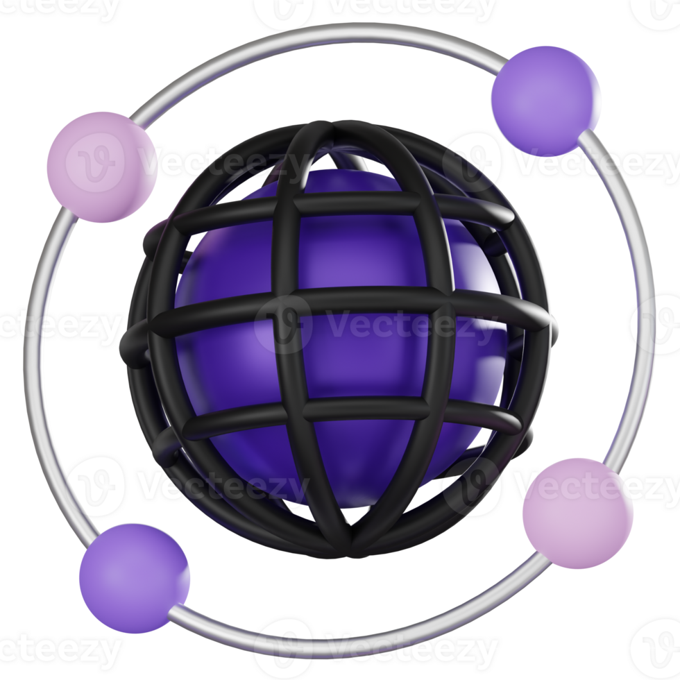 3D Icon Rendered Network World Icon for Digital Connectivity. 3D Render png