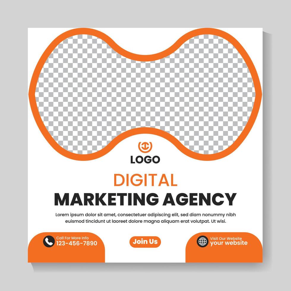 Modern digital marketing agency social media post design template vector