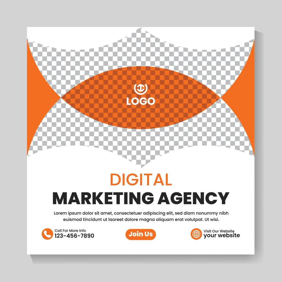 Corporate digital marketing agency social media post design template vector