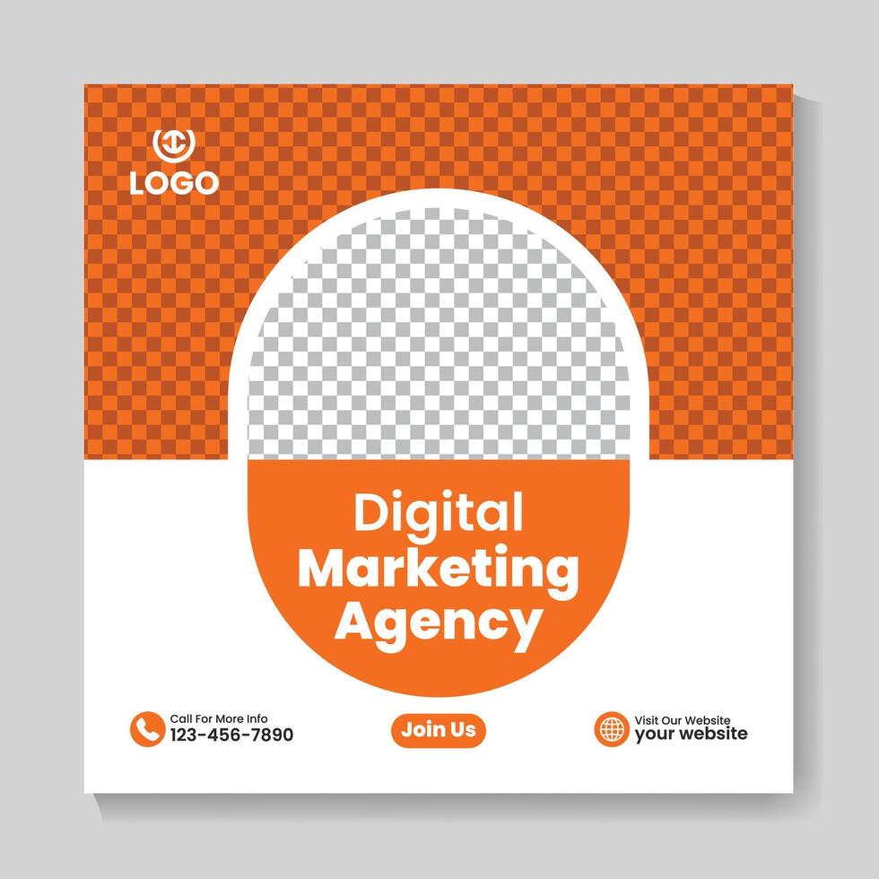 Corporate digital marketing agency social media post design creative square web banner template vector