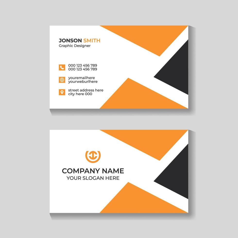 Corporate modern minimalist business card design template vector